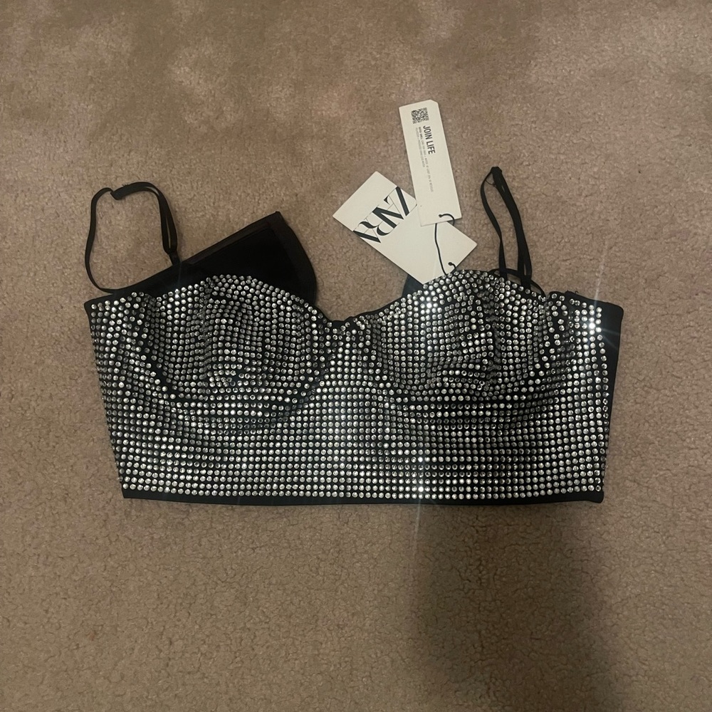 zara sparkly top